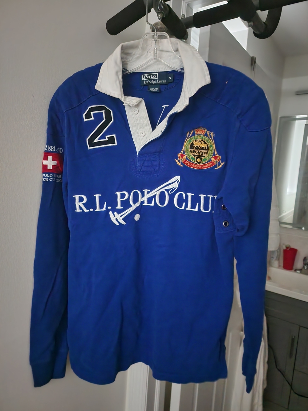 Polo by Ralph Lauren Blue R.L. Polo Club Rugby Shirt. Soft And Thick.